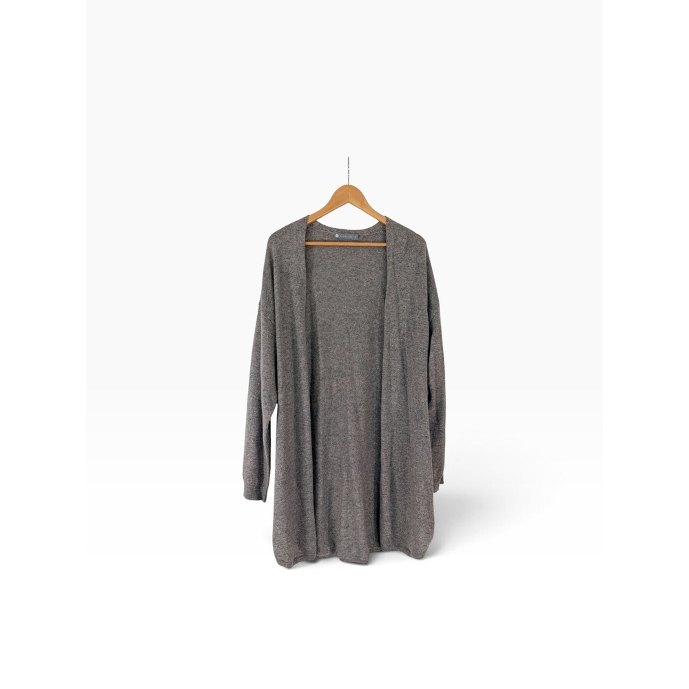 In Cashmere Womens XL Grey Neon Confetti 100% Cashmere Long Cardigan Sweater